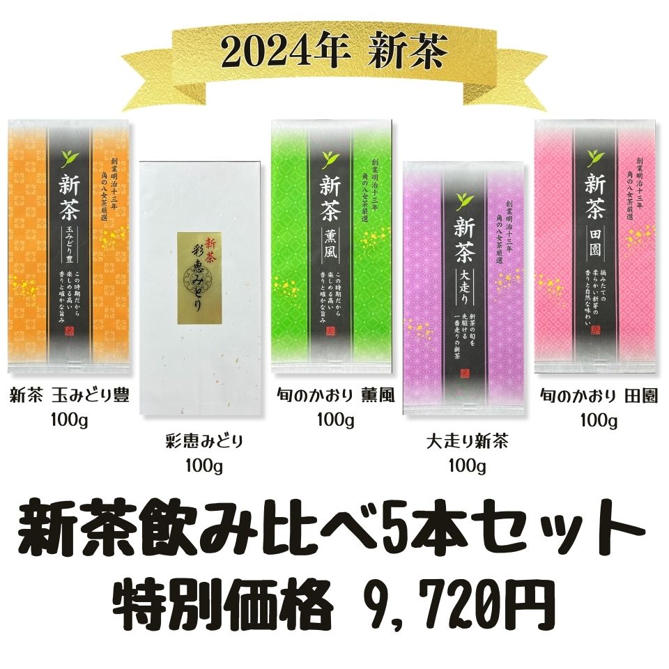 予約新茶　お得な飲み比べ5本セット(100g×5本)